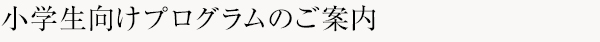 小学生向けプログラムのご案内